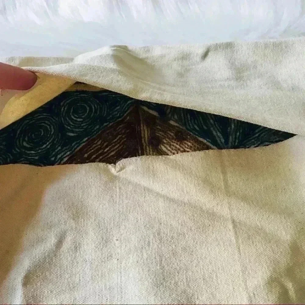 Vintage Hand Made Embroidered Wool Knit Pillow